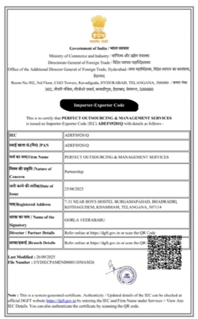 Import Export Certificate